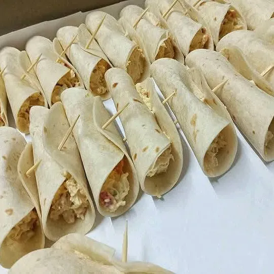Mini chicken mayo wraps